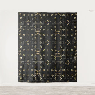 Antique Gold Eye Motif on Black Tapestry