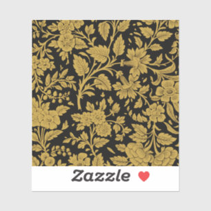 Antique Gold Floral Indian Lac-work Black Pattern