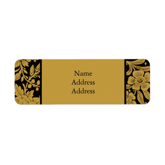Antique Gold Floral Indian Lac-work Black Pattern (Front)