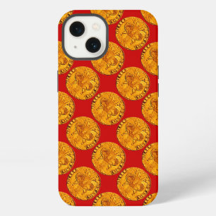 ANTIQUE GOLD FLORENTINE FORINT Royal Red iPhone 13 Case