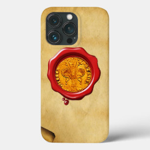 ANTIQUE GOLD FLORENTINE FORINT wax parchment iPhone 13 Pro Case