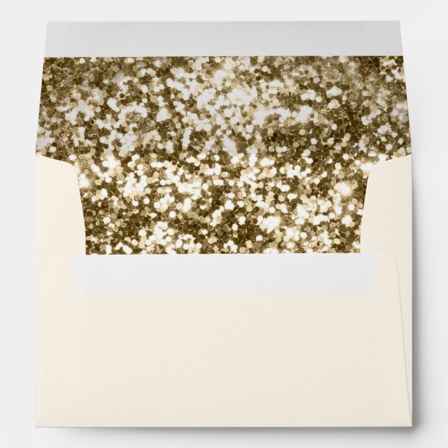 Antique Gold Glitter Cream Envelope (Back (Bottom))