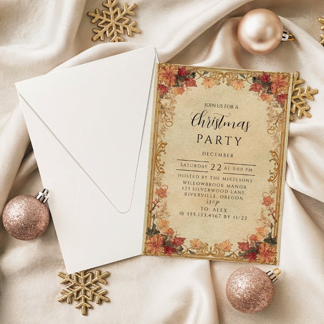 Antique Gold Holiday Invitation (Creator Uploaded)