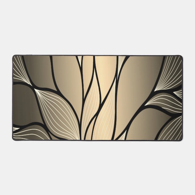 Antique Gold Leave Pattern  Desk Mat (Front)