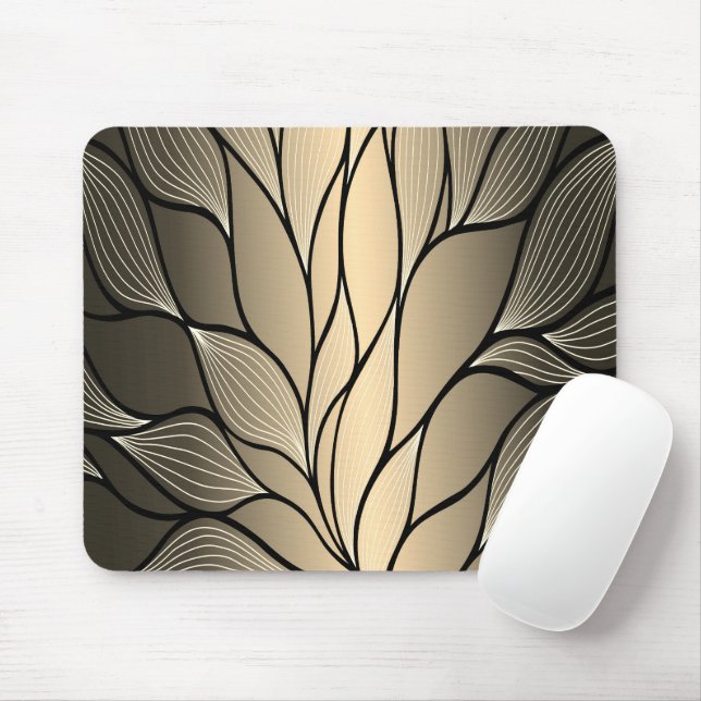 Antique Gold Leave Pattern  Mouse Mat (With Mouse)