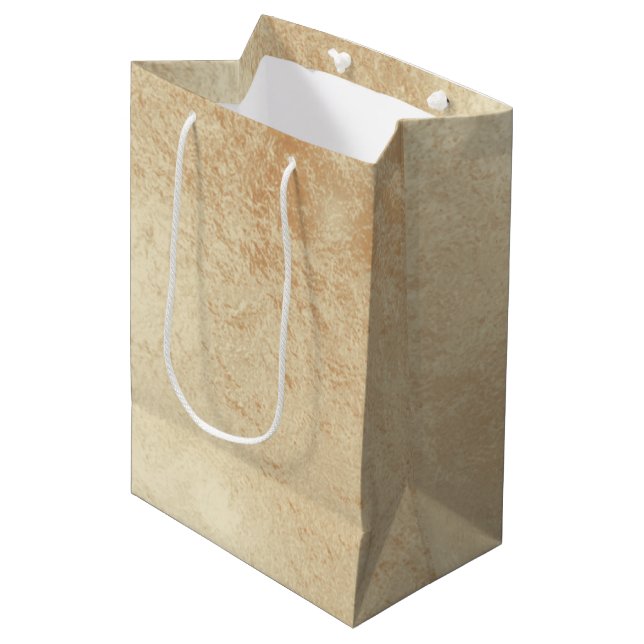 Antique Gold Medium Gift Bag (Front Angled)