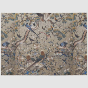 Antique,gold,silk,nature,Painting,asian,Birds,beau Tissue Paper