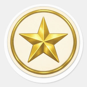 Antique Gold Star   Round  Envelope Seal