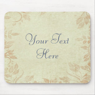 Antique Gold Viintage Floral Vine Wedding Mouse Mat