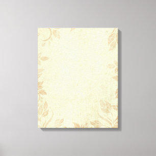 Antique Gold Vintage Floral Vine Wedding Canvas Print