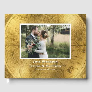 Antique Gold Wedding Guest Book