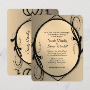 Antique Gold Wedding Invitation