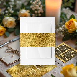 Antique Gold Wedding Invitation Belly Band