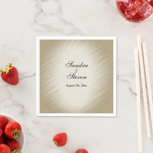 Antique Gold Wedding Invitation Napkin (Insitu)