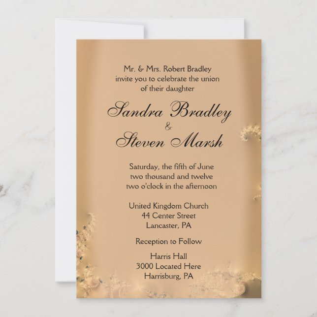 Antique Gold Wedding Invitations (Front)