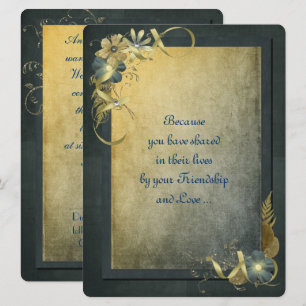 Antique Gold Wedding Vow Renewal Invitation