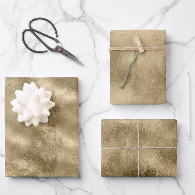 Antique Gold Wrapping Paper Sheet (Front)