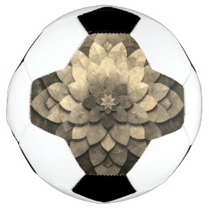 Antique Golden Mandala Art Textured Flower Football