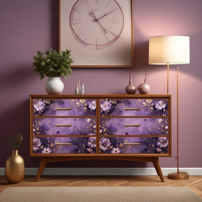 Antique Golden Petals & Plum Twilight Decoupage Tissue Paper (Creator Uploaded)