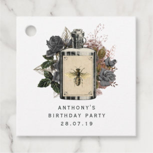 Antique Gothic Floral Potion Bottle Favour Tags