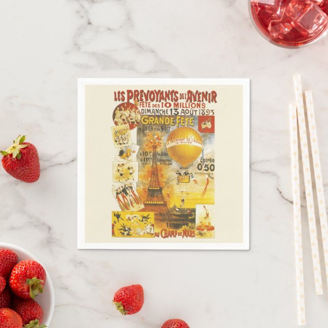 Antique Grand Fete Fair Poster Napkin (Insitu)