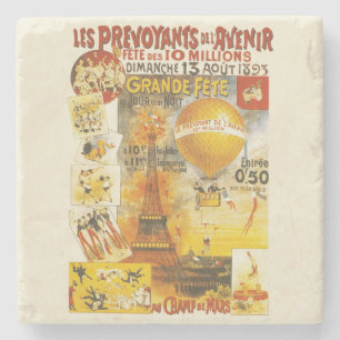 Antique Grand Fete Fair Poster Stone Coaster
