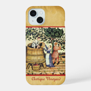 ANTIQUE GRAPE VINEYARD HARVEST PARCHMENT iPhone 15 CASE