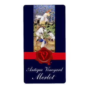 ANTIQUE GRAPE VINEYARD HARVEST WAX SEAL MONOGRAM