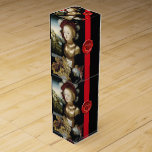 ANTIQUE GRAPE VINEYARD  WINE TASTING RED WAX SEAL WINE GIFT BOX<br><div class="desc">Beautiful blonde young girl in gorgeous dress and gold jewellery with red hat and white feathers holding a plate full of red yellow grapes, grape vines , red green fall leaves with a lake landscape in background ( Salome ) by German painter Lucas Cranach the Elder 1530 .Classic, elegant vintage...</div>