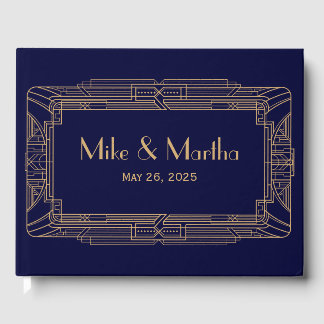 Antique Great Gatsby Art Deco Wedding Guest Book