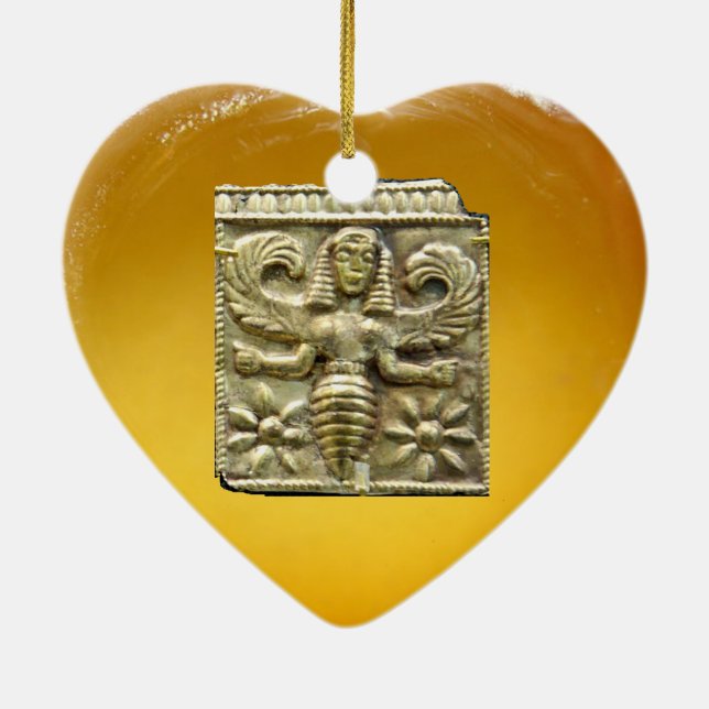 ANTIQUE GREEK HONEY BEE GODDESS CERAMIC TREE DECORATION (Back)