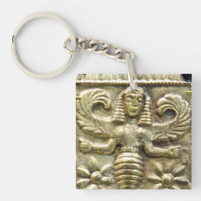 ANTIQUE GREEK HONEY BEE GODDESS KEY RING (Front)