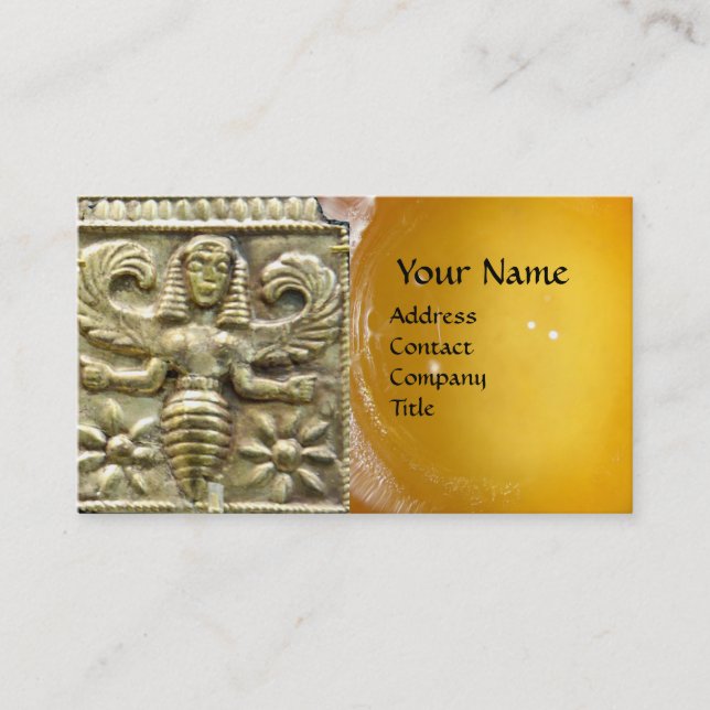 ANTIQUE GREEK HONEY BEE GODDESS WAX SEAL MONOGRAM BUSINESS CARD (Front)