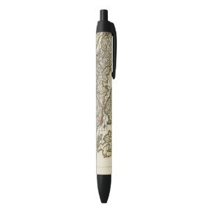 Antique Greek Map Black Ink Pen