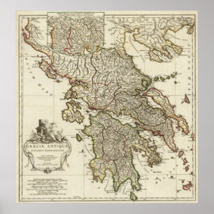 Antique Greek Map Poster