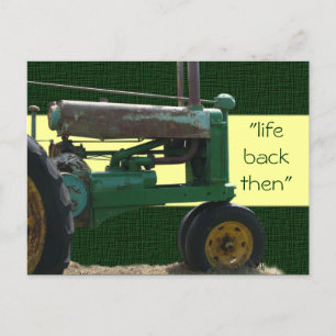 Antique Green Tractor postcard- customise Postcard