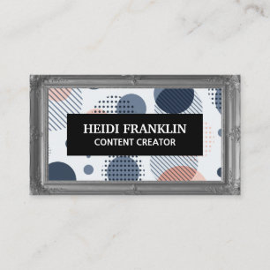 Antique Grey Frame   Abstract Geometric Background Business Card