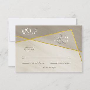 antique grey gold frame wedding rsvp card