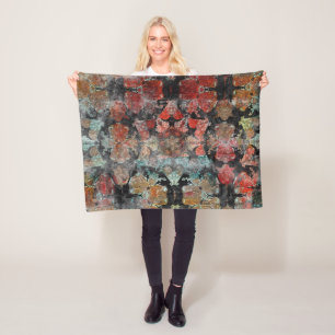 Antique Grunge Vintage Old Handmade Wool Carpet Sh Fleece Blanket