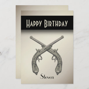 Antique Guns Birthday Party Invitation