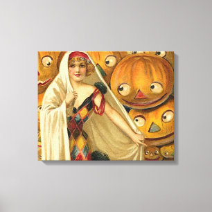 Antique Halloween Jack O Lantern  Canvas Print