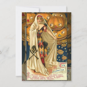 Antique Halloween Jack O Lantern  Invitation