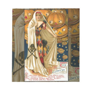Antique Halloween Jack O Lantern  Notepad
