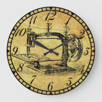 Antique Hand Crank Machine Sewing Room Clock v3