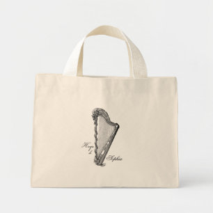 Antique Harp Tiny Tote with Custom Name