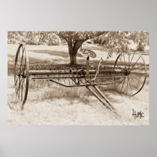 Antique Hay Rake Poster