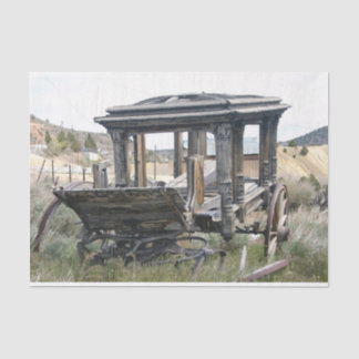 Antique Hearst Western Scene Decoupage Paper