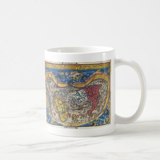 Antique Heart Shaped World Map by Peter Apian 1520 Coffee Mug