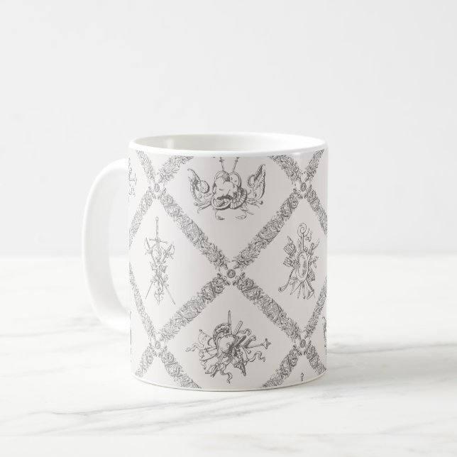 Antique Heraldic Weapon Armour Vintage Pattern Coffee Mug (Front Left)