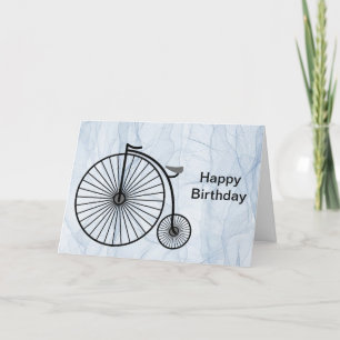 Antique High Wheel Bicycle Birthday Card